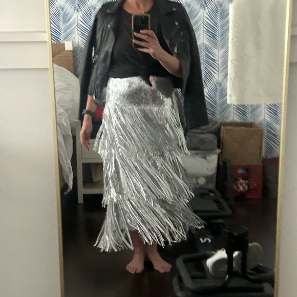 Anthropologie Maeve Tatiana Sequin Fringe Midi Maxi Skirt - Picture 3 of 11